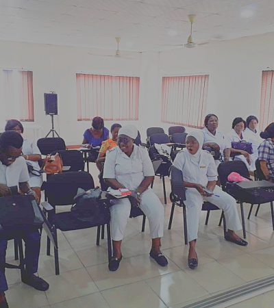 Nurses, community pharmacist participating in the training